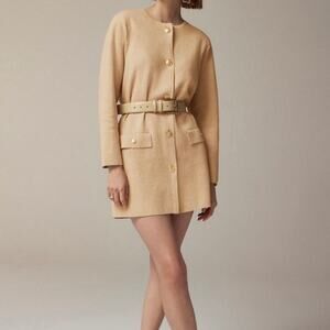 J Crew Women's Giselle Long Sweater Blazer Small Tan Minimalist Chic